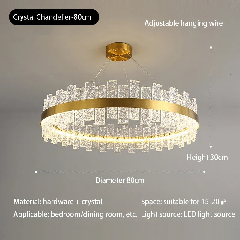 suspension moderne nordique en verre cristal design élégant