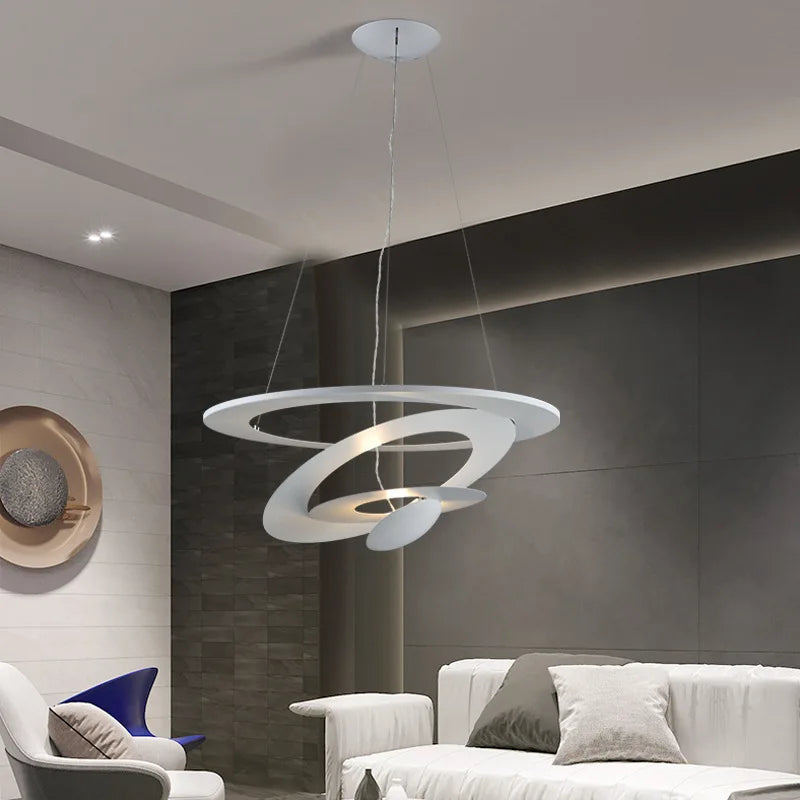 Italy Design Pendant Lamp Ring Ceiling Hanging Light Suspension Metal Chandelier for Kitchen Island Living Room