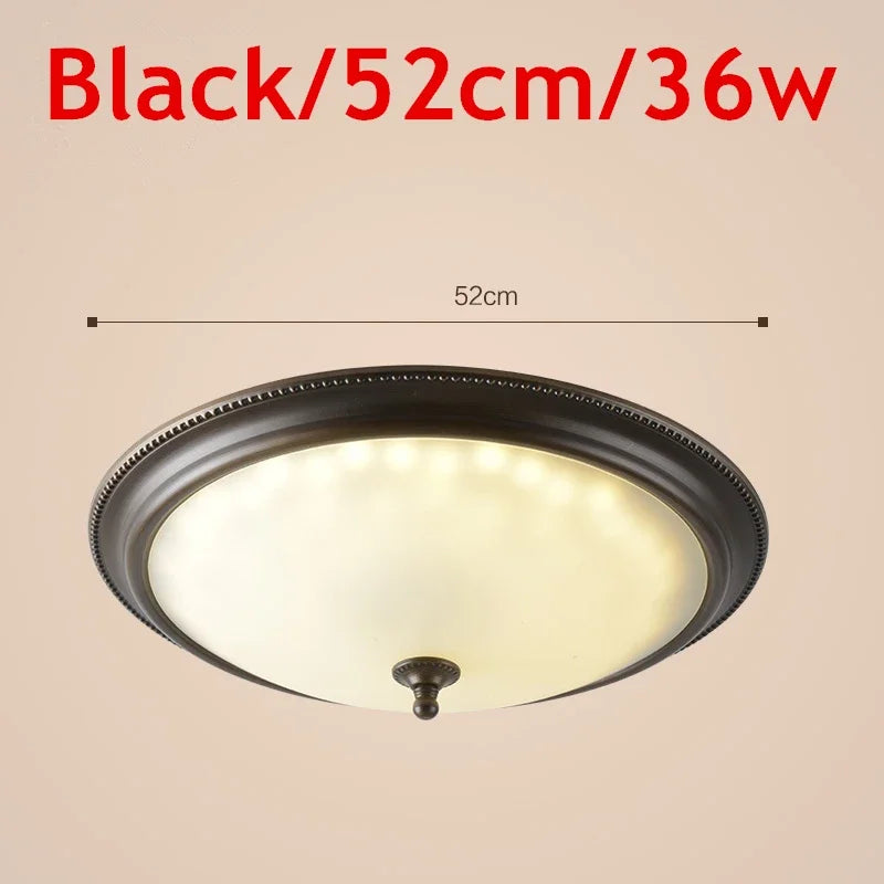 Plafonnier rond or/noir/Bronze plafonnier verre dépoli pour couloir salon cuisine LED lumineuse éclairage 110/220V