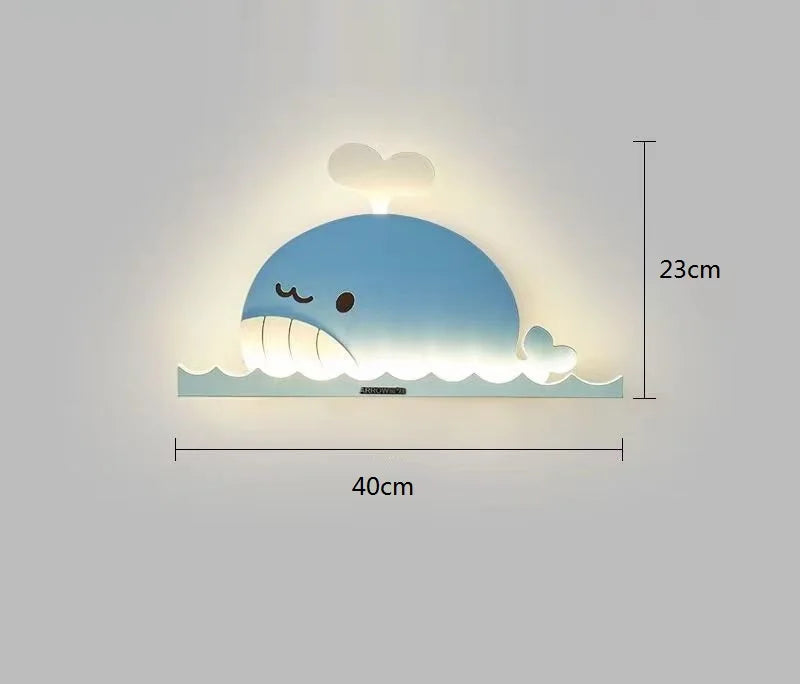 applique murale led dessin animé baleine lapin dinosaure pour enfants