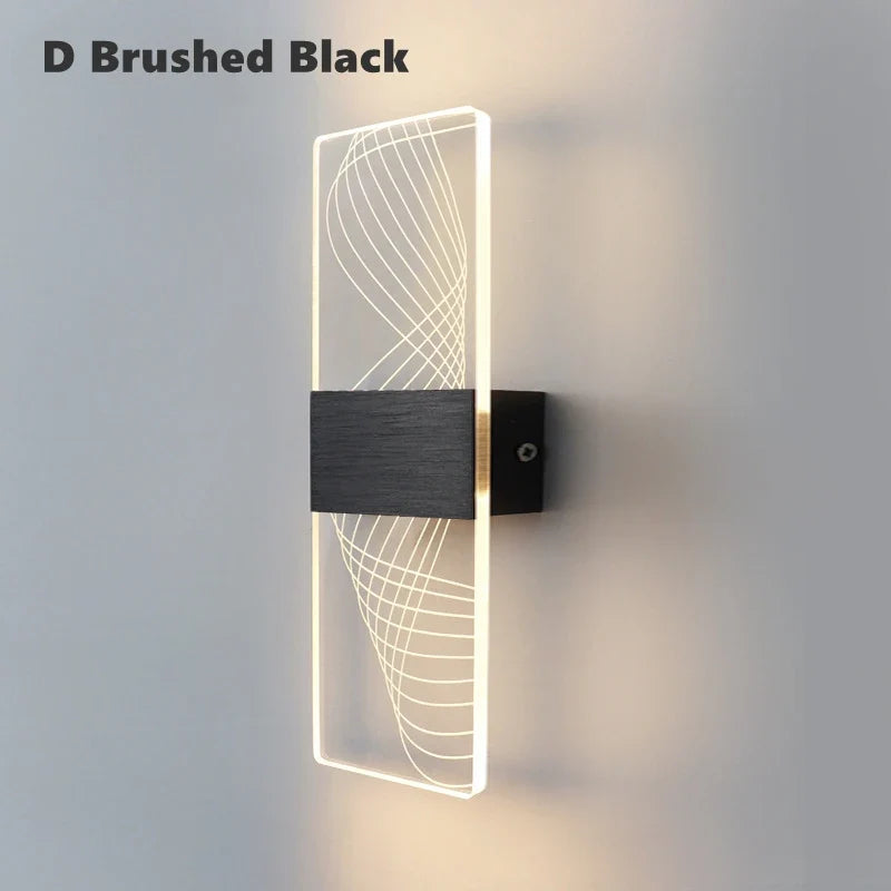 applique murale led nordique en acrylique doré brossé décoration intérieure
