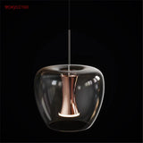 suspension led en verre transparent au design moderne pour décoration intérieure