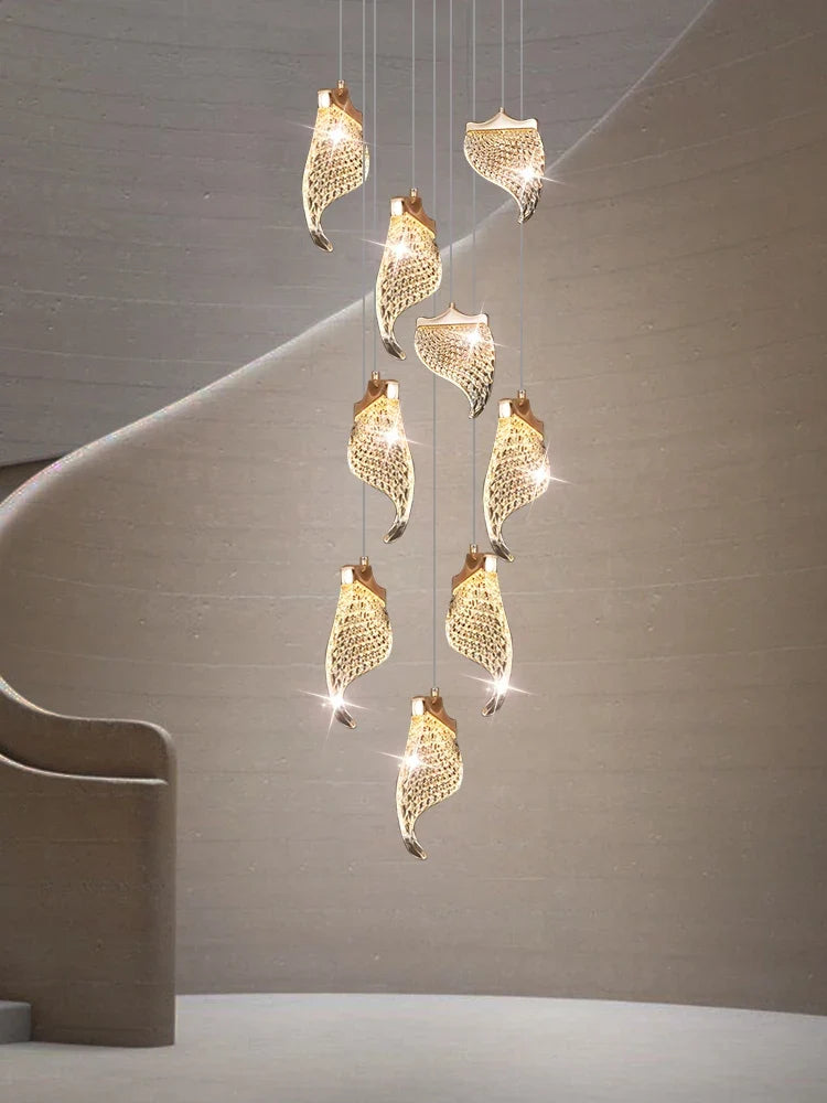 lustre moderne à led éclairage suspendu design pour espace contemporain