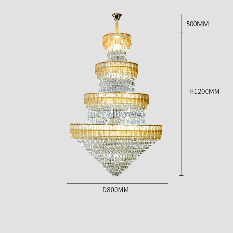 lustre luxe cristal design contemporain pour salon et hôtel