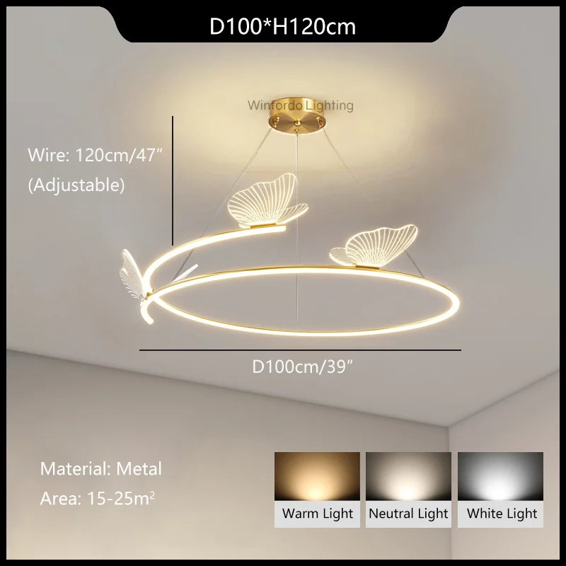 Lustre papillon LED mode créativité maison