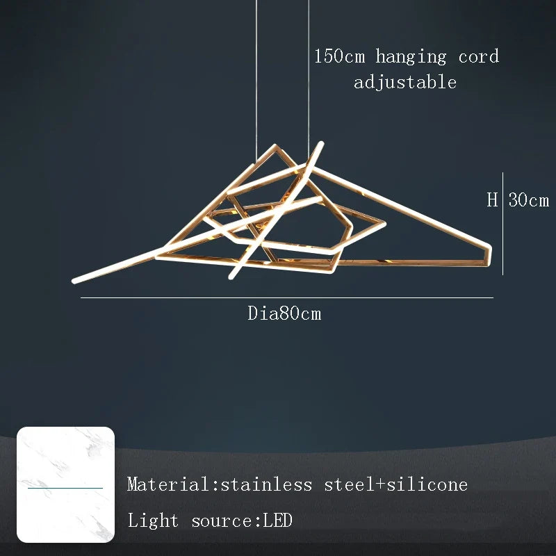 lustre géométrique en silicone pour décoration moderne
