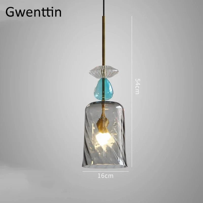 suspension en verre moderne pour décoration intérieure et luminaires