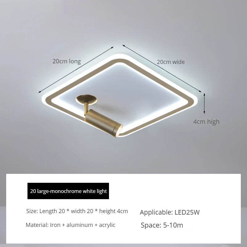 ins moderne plafond led ronde carrée avec projecteur monté en surface
