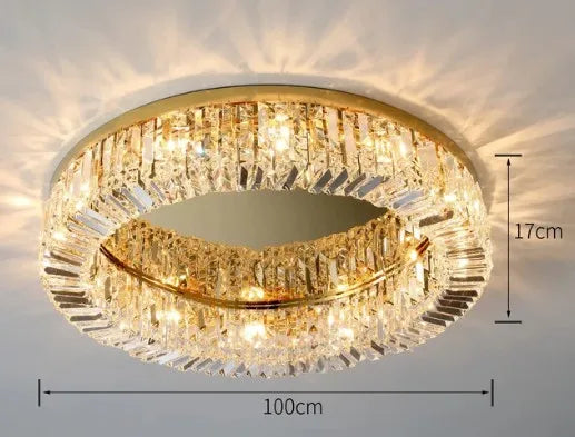 lustre en cristal moderne doré argenté à led pour décoration intérieure