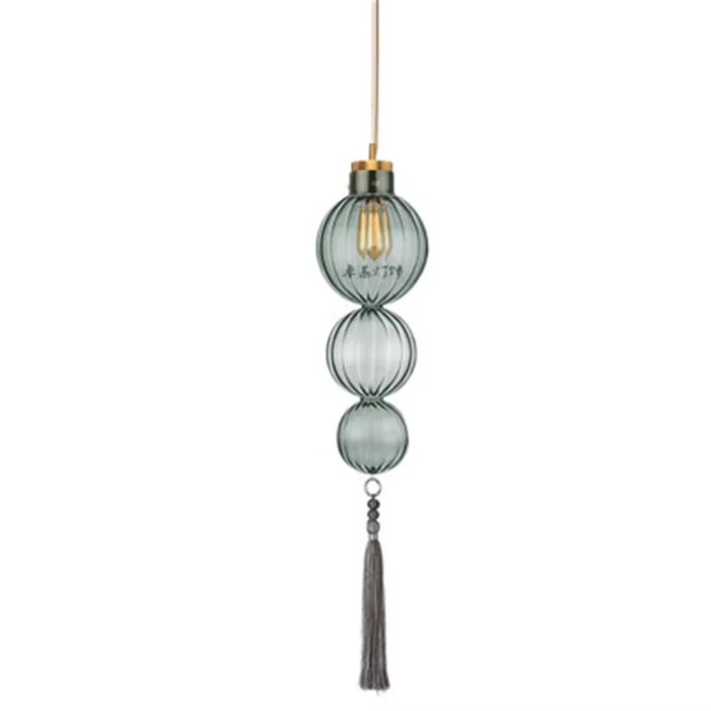 suspension en verre teinté style chinois pour décoration intérieure
