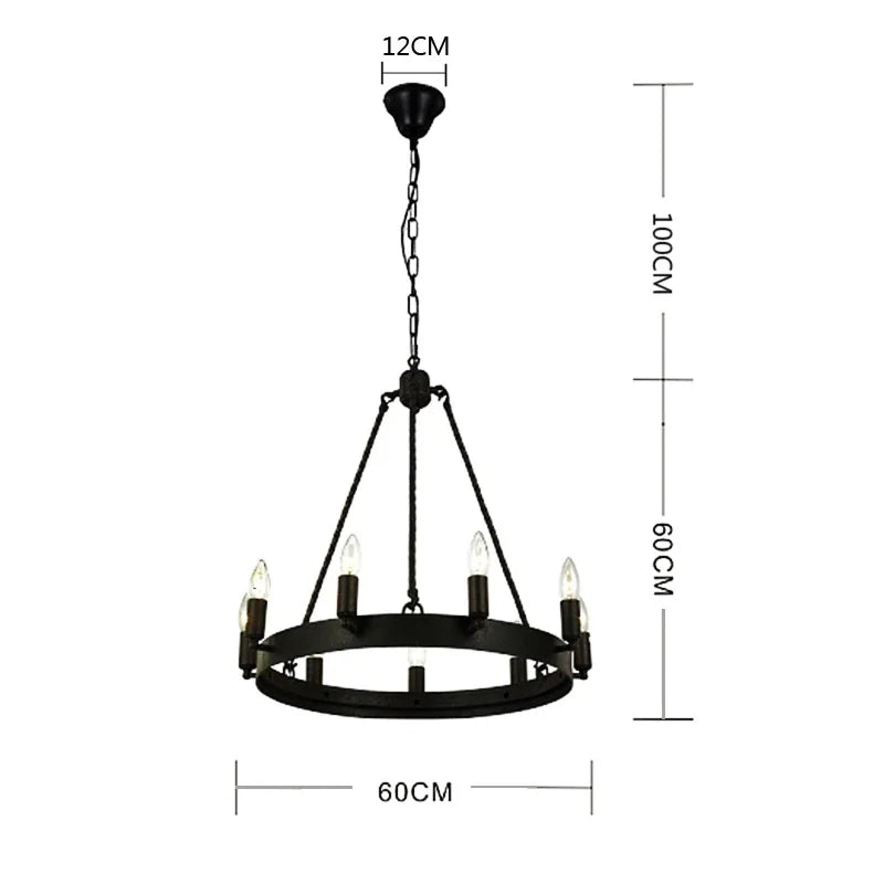 Industrial Vintage Chandelier Retro Wrought Iron Antique Pendant Lights For Kitchen Bedroom Living Room Indoor Led Lighting