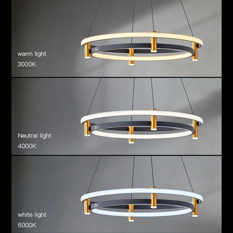 lustre led nordique anneau décoratif pour maison