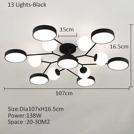 lustre led créatif pour éclairage intérieur moderne