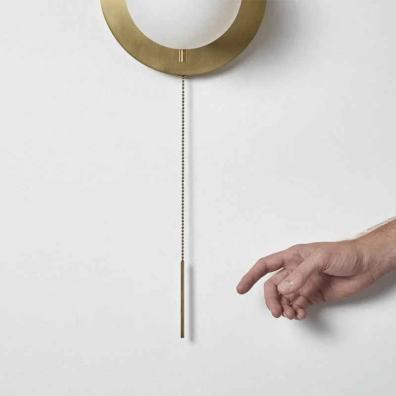 Light Luxury All Copper Wall Lamp, Post-modern Villa, Minimalist Living Room, Background Wall, Creative Bedroom, Bedside Lamp