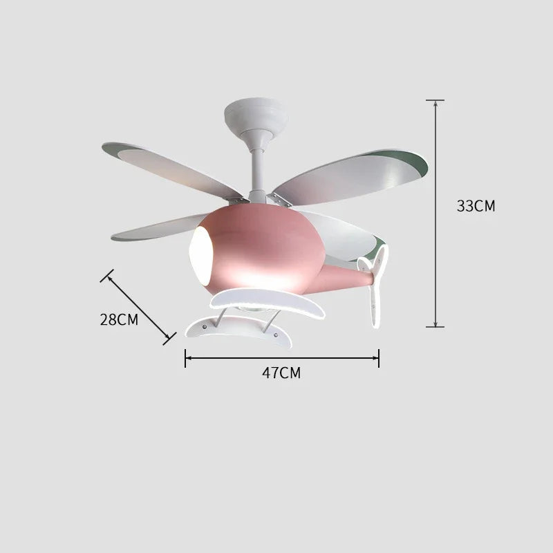 ventilateur de plafond moderne avion avec lumière led et télécommande