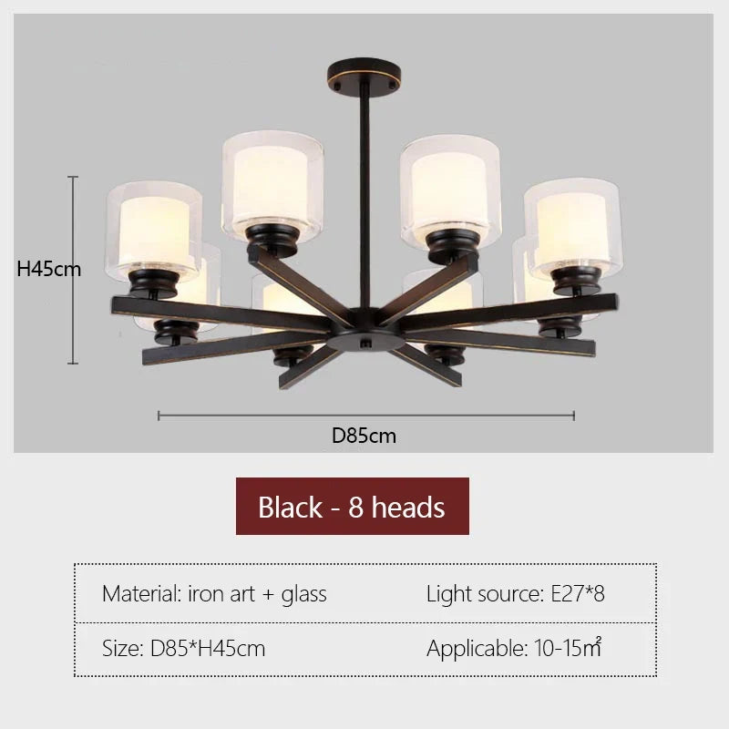 lustre moderne en verre avec éclairage led design luxe