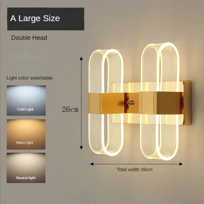 applique murale moderne en acrylique pour décoration intérieure à led