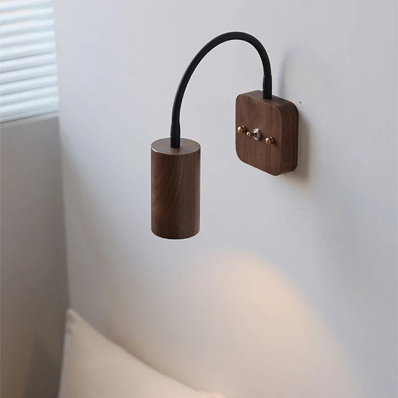 applique murale en bois de noyer rotative pour décoration intérieure