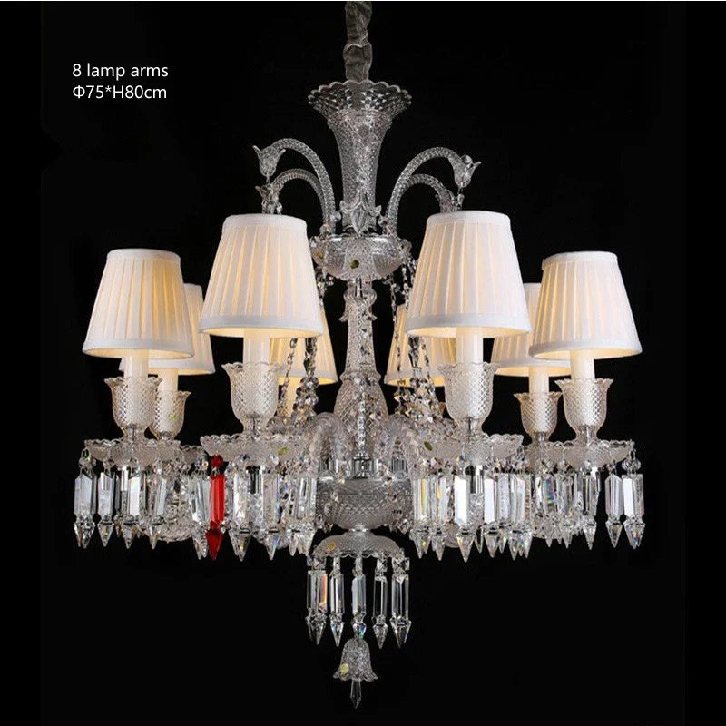 lustre en cristal transparent pour un éclairage élégant et raffiné