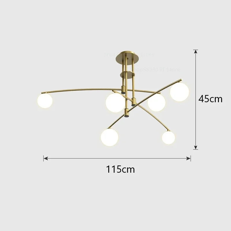 lustre led moderne youlaike en verre pour salon cuisine
