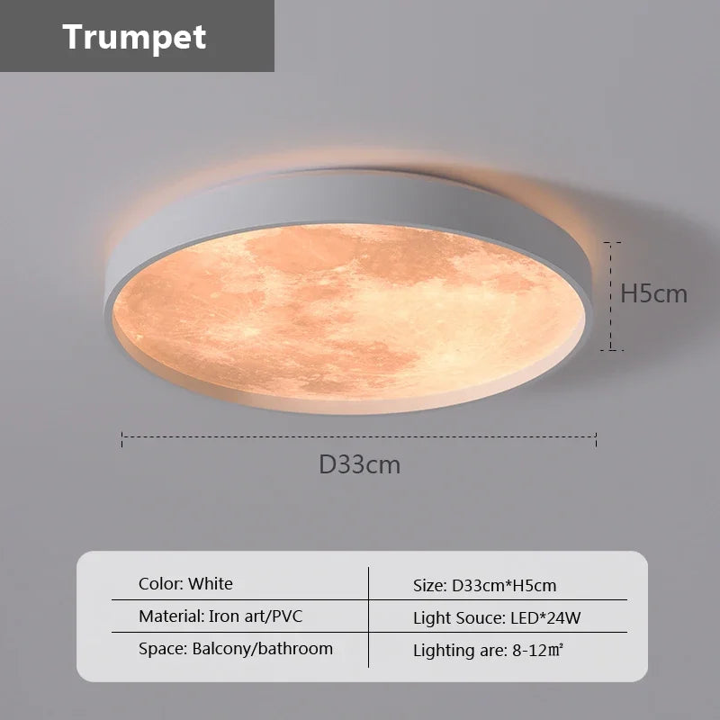 plafonnier led créatif en forme de lune design moderne décoratif