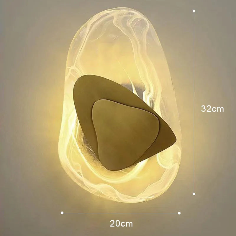 applique murale LED créative en verre pour décoration artistique