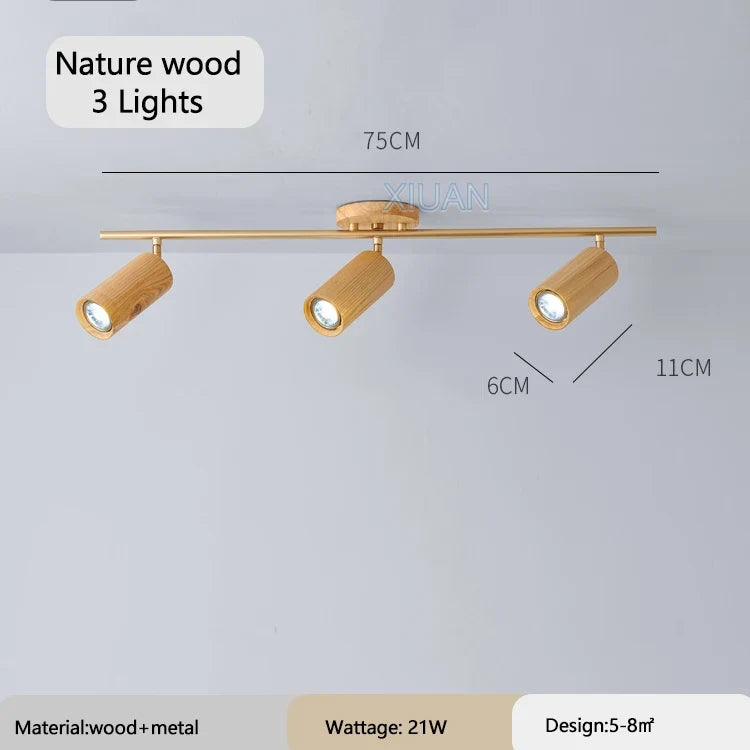 spot de plafond réglable en bois pour hôtel et magasin