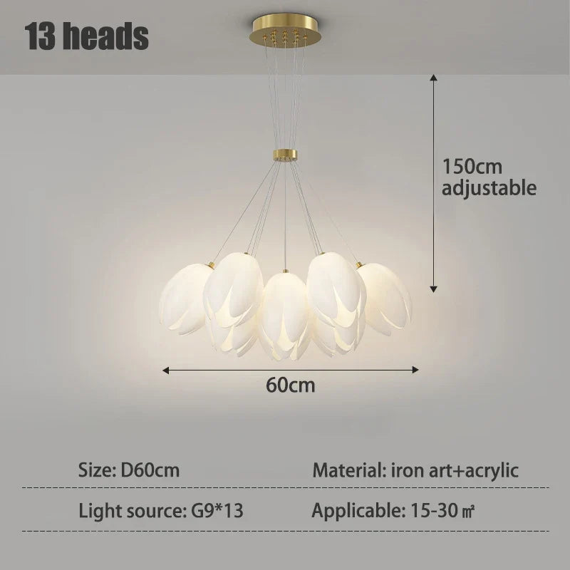 lustre moderne tulipe sandyha suspension led lampara soffitto