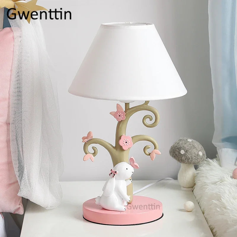 lampe à poser lapin dessin animé pour enfant décorative