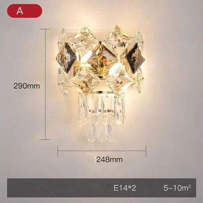 applique murale led en cristal et acier inoxydable pour intérieur moderne