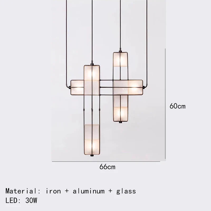 lustre art déco en verre et métal pour hôtel