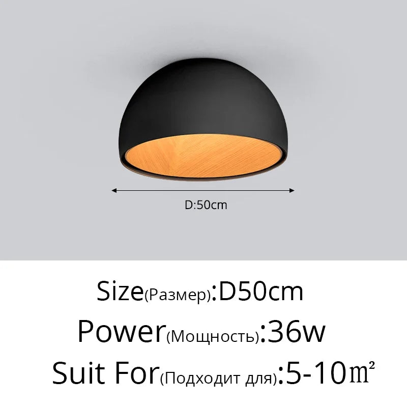 Moderne Simple bois LED lustre lumière balcon couloir créatif grain de bois lampe d'intérieur chambre Luminaires couleurs blanc ou noir
