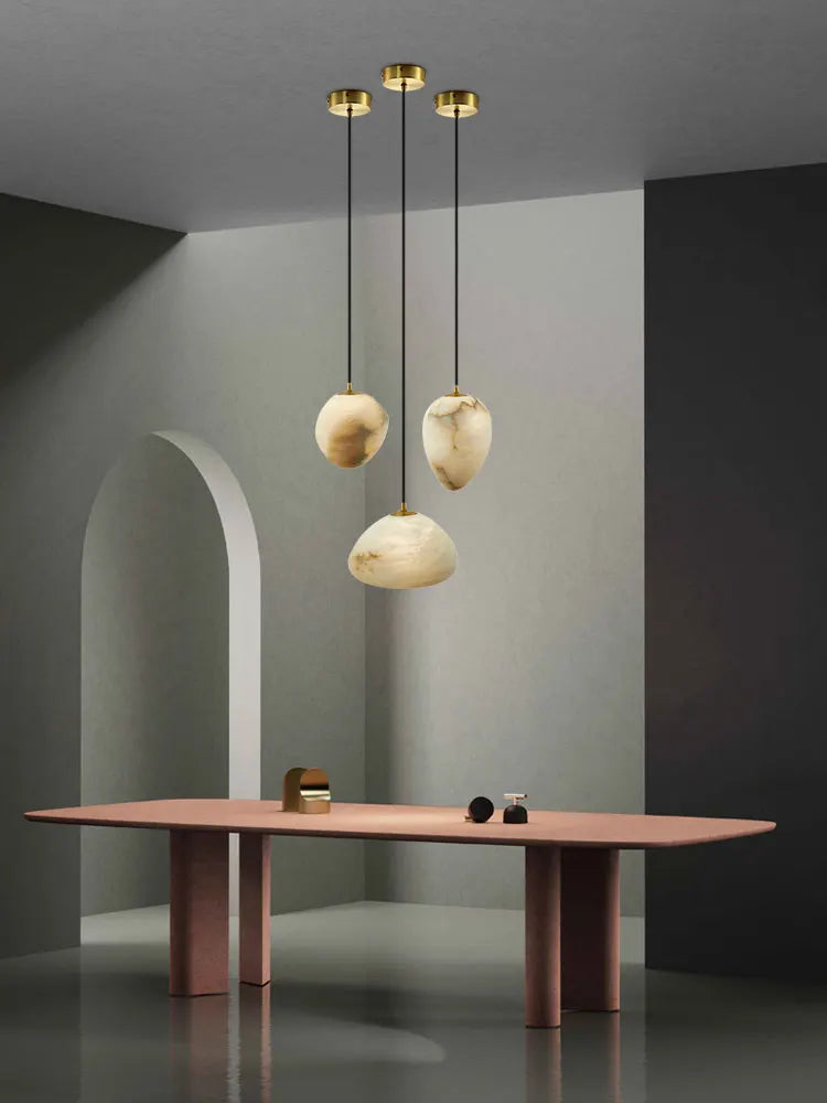 lustre suspendu led marbre géométrique intensité variable