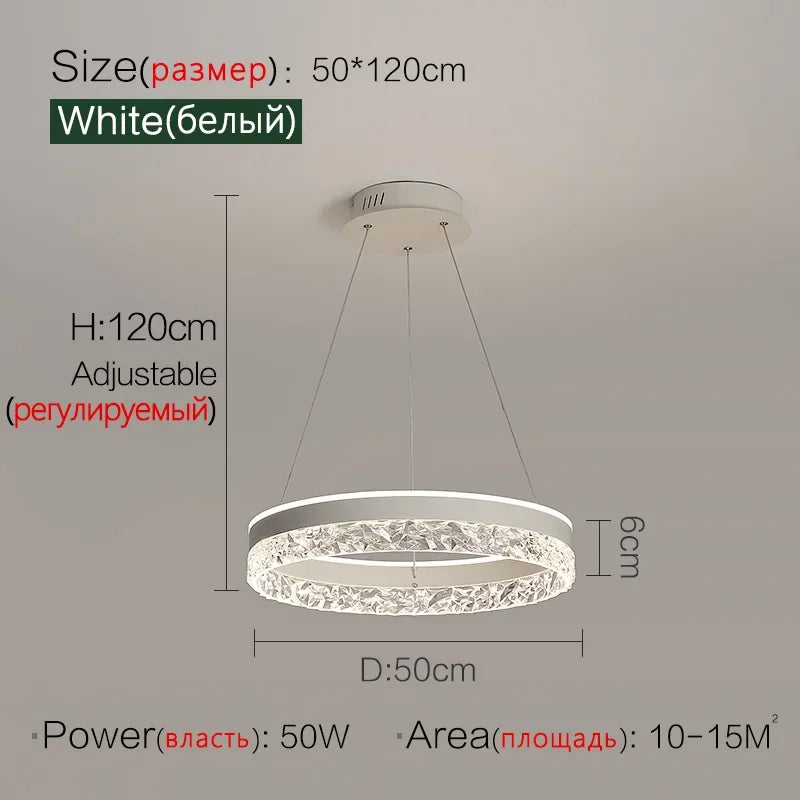 lustre led moderne en cristal pour décoration intérieure