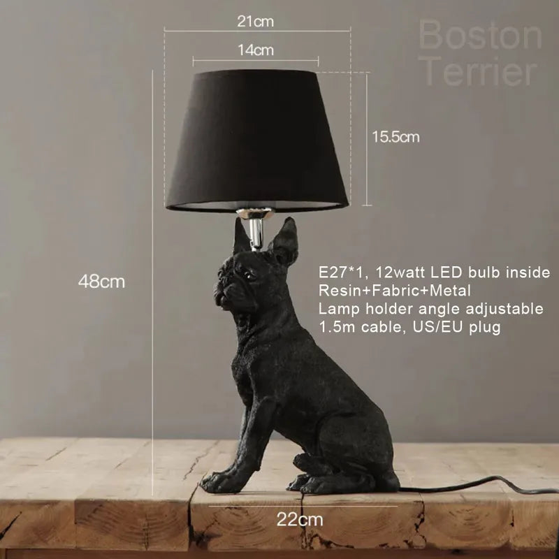 lampe de table led moderne design chiot nordique pour enfants