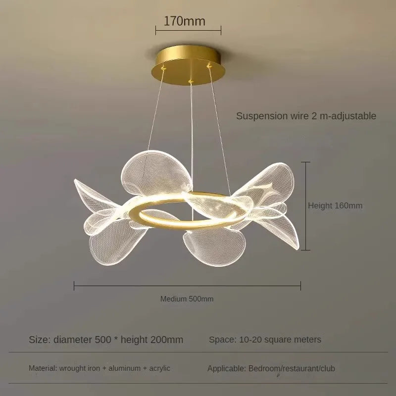 lustre en acrylique minimaliste design créatif à pétales