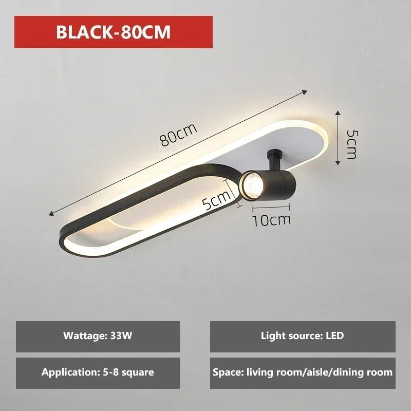 plafonnier moderne à leds avec projecteur pour décoration maison