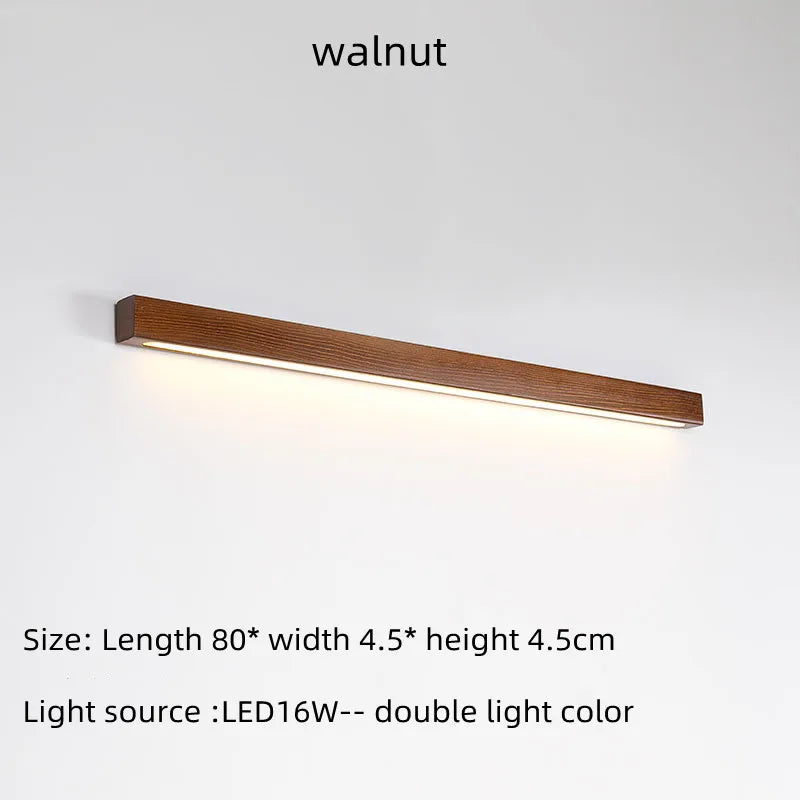 Applique murale LED double couleur en bois de noyer
