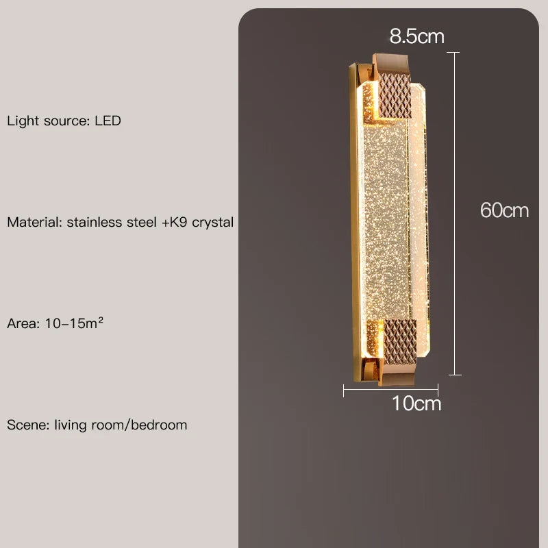 applique murale luxe nordique en cristal moderne éclairage décoratif