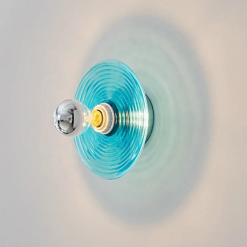 applique murale led en verre ondulé nordique pour décoration d'ambiance