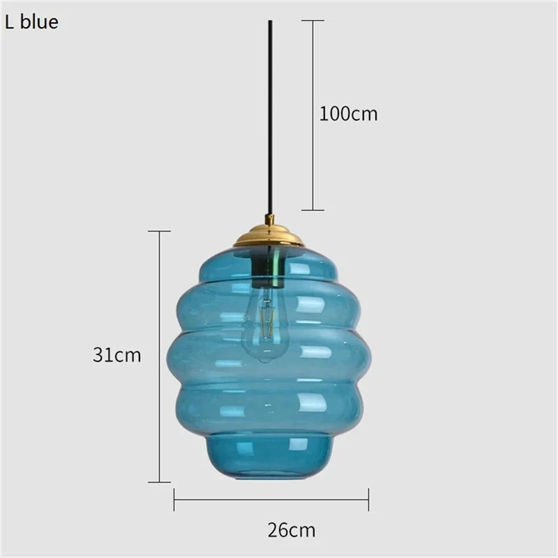 suspension en verre teinté design moderne pour éclairage intérieur