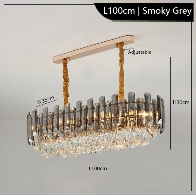 lustre led de luxe en cristal moderne 	 en stock