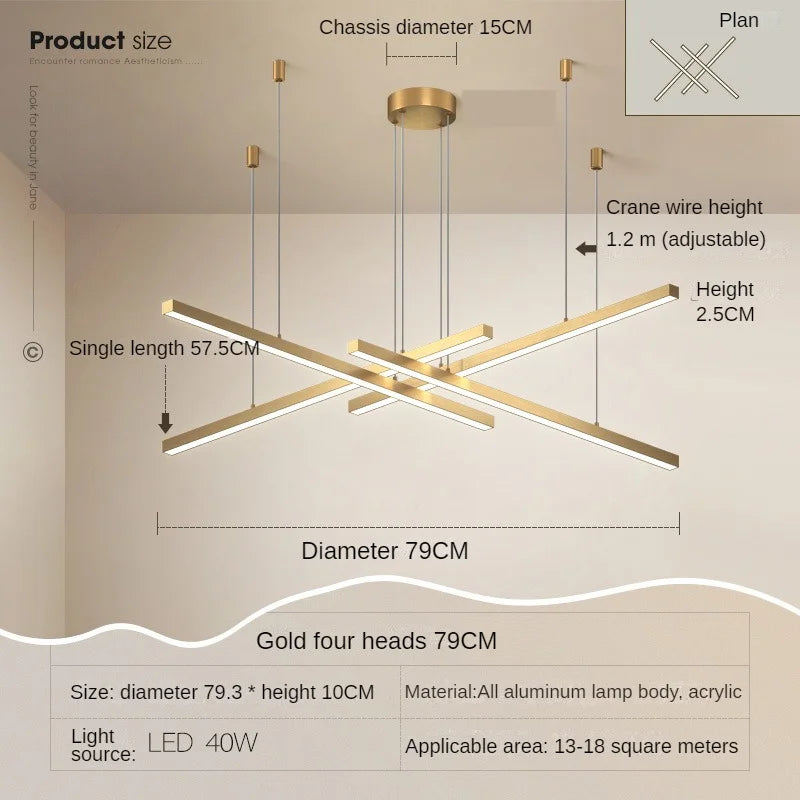 lustre suspendu moderne pour décoration intérieure lumineuse