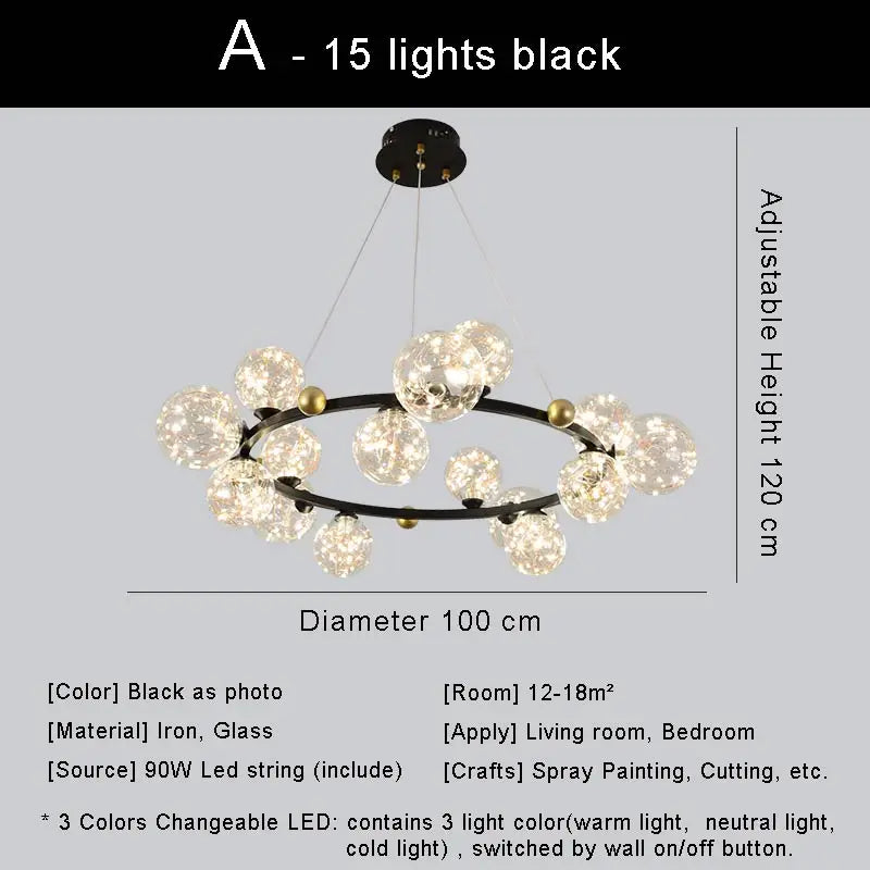 lustre led moderne design nordique pour décoration intérieure