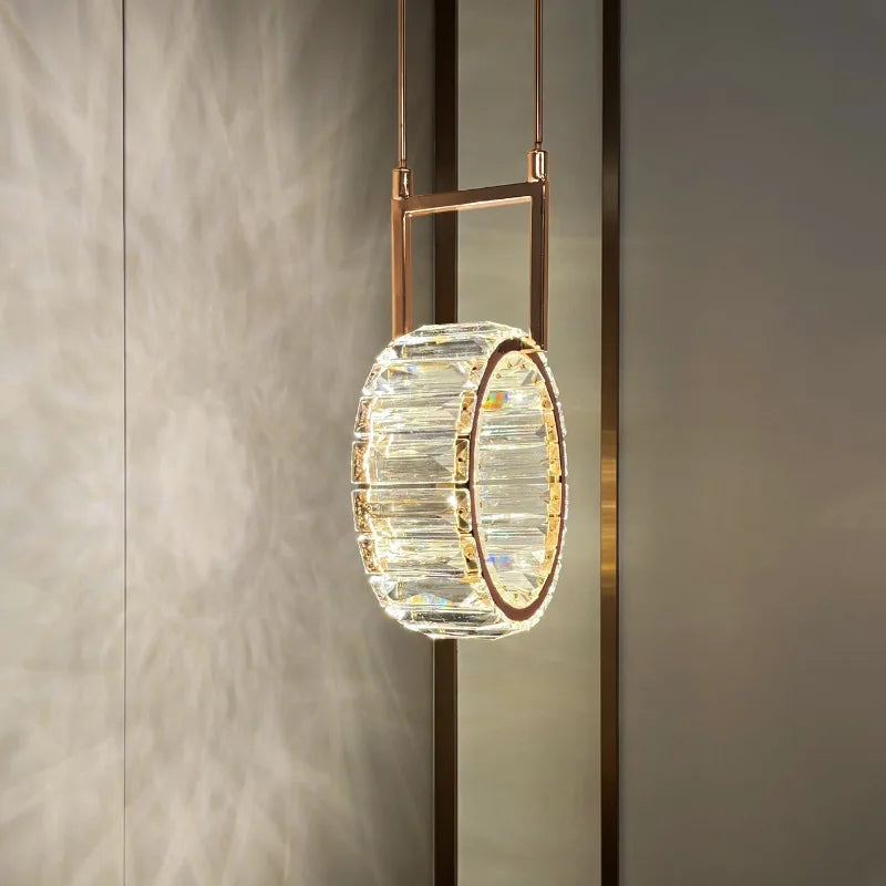 applique murale led ronde moderne en cristal de luxe