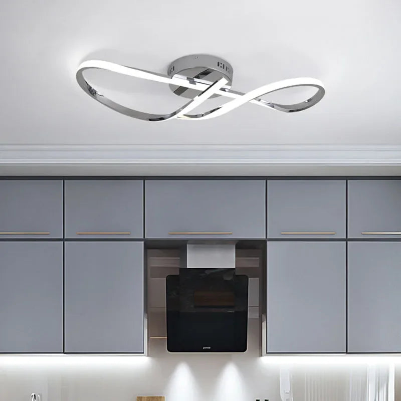 plafonnier moderne à leds doré chromé pour intérieur