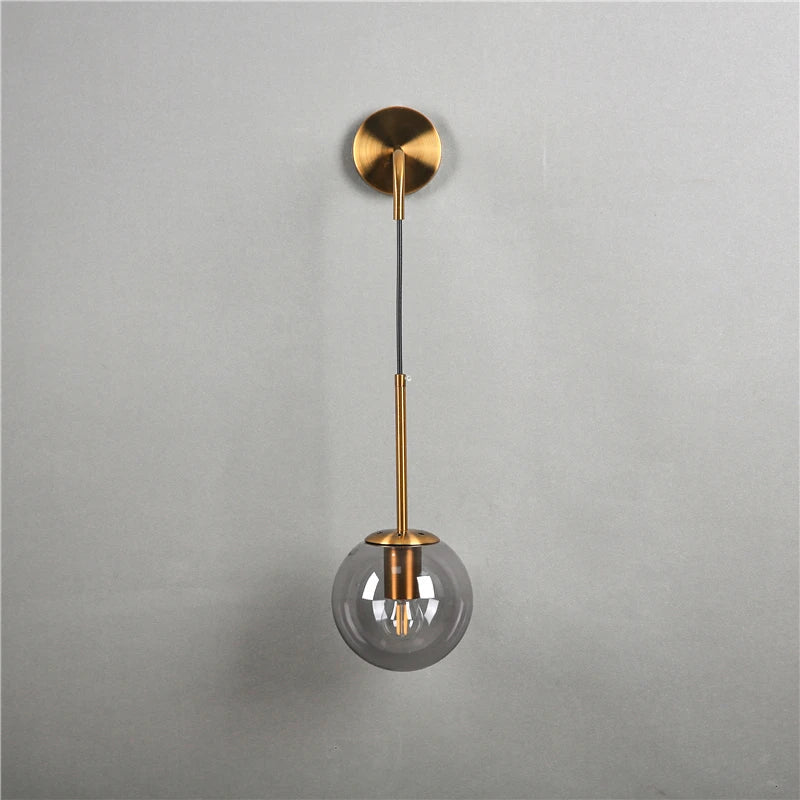 applique murale led vintage post-moderne boule de verre nordique