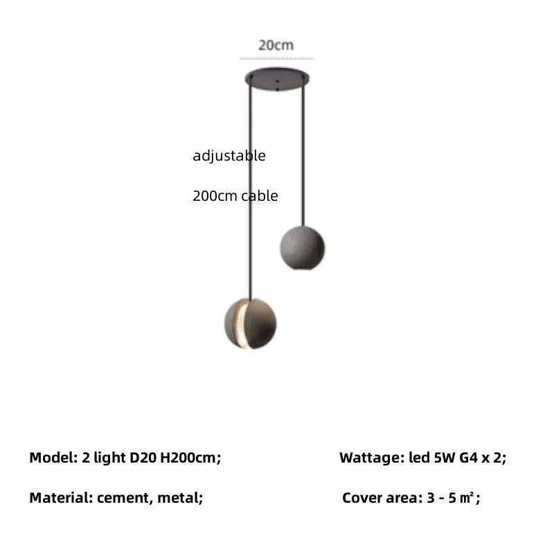 lustre moderne nordique led créatif design lune planète
