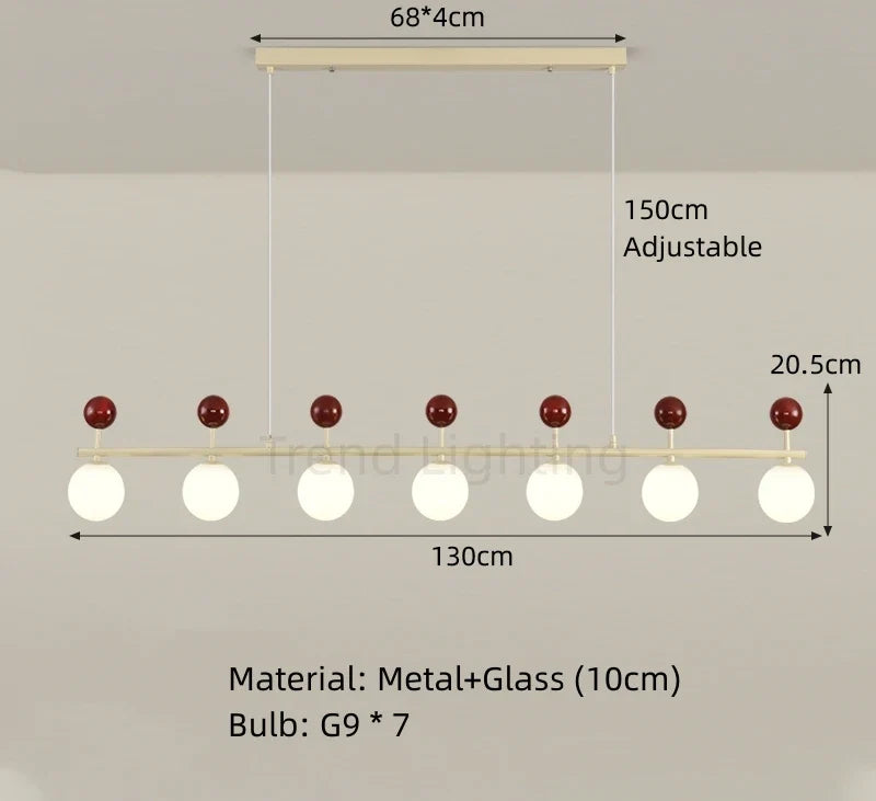 suspension moderne en verre avec anneau métallique dynamique