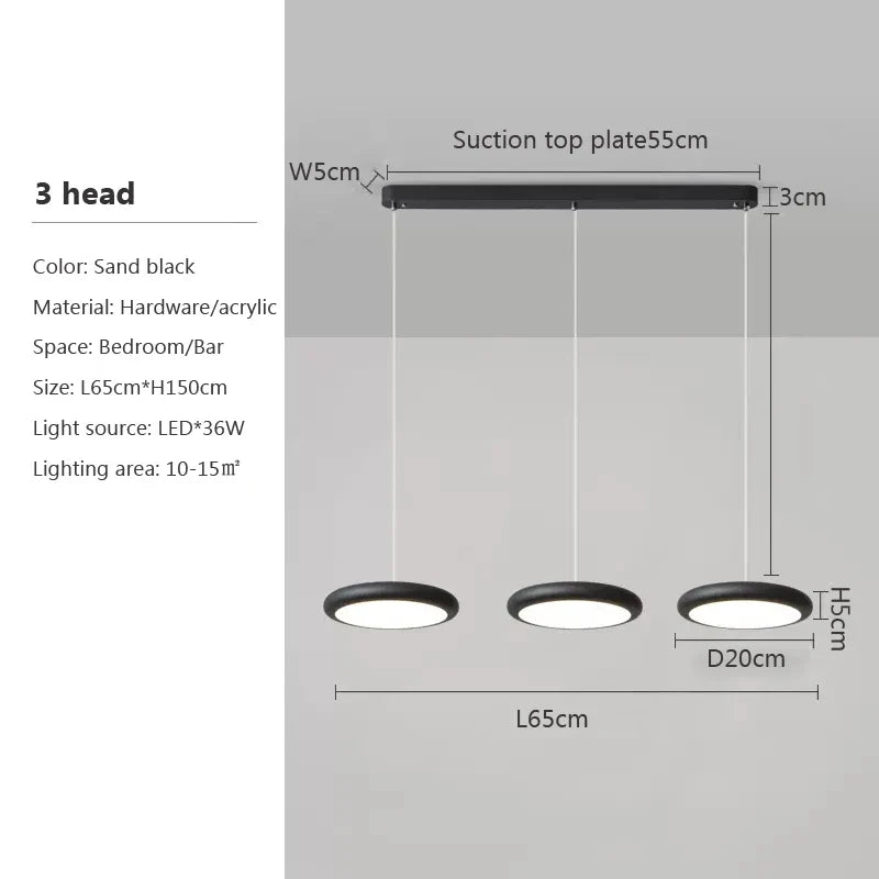 Nordique LED Suspension Lumière Vert 1-3 Tête Disque Lampes Suspendues Lustre Pour Salon Chambre Cuisine Salle À Manger Décor À La Maison Luminaire